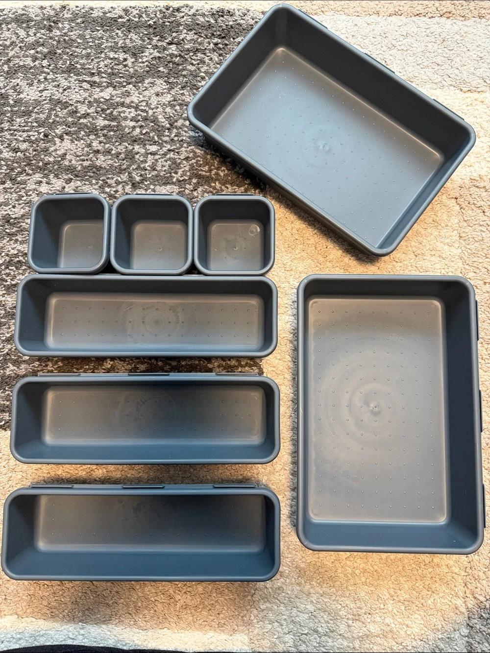 Drawer organizers (10 pieces), grey and clear NEW!